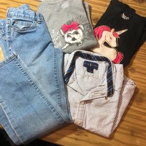 6X/7 jeans and 6x tops.. cute! 5 pc